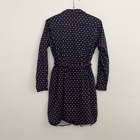 UNTUCKit Dark Blue and Coral Dot Long Sleeve Dress - Picture 3 of 7